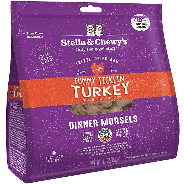 Stella & Chewy's Tummy Ticklin' Turkey Dinner Morsels Freeze-Dried Raw Cat Food - Image 1
