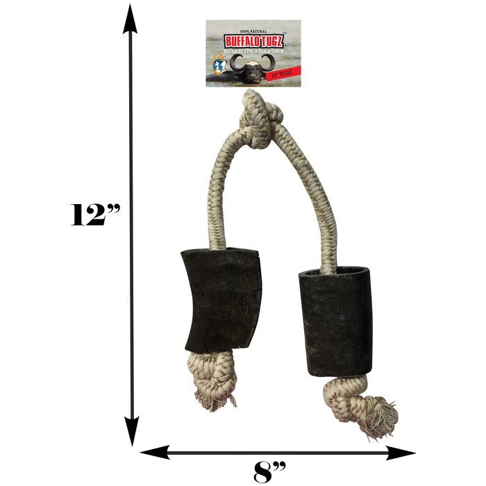 QT Dog Buffalo Tugz Water Buffalo Tough Tug & Chew Dog Toy - Image 2