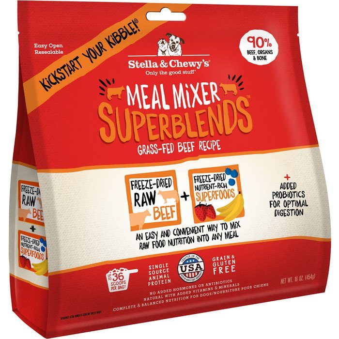 Stella & Chewy's SuperBlends Grass-Fed Beef Recipe Meal Mixers Freeze-Dried Raw Dog Food - Image 1