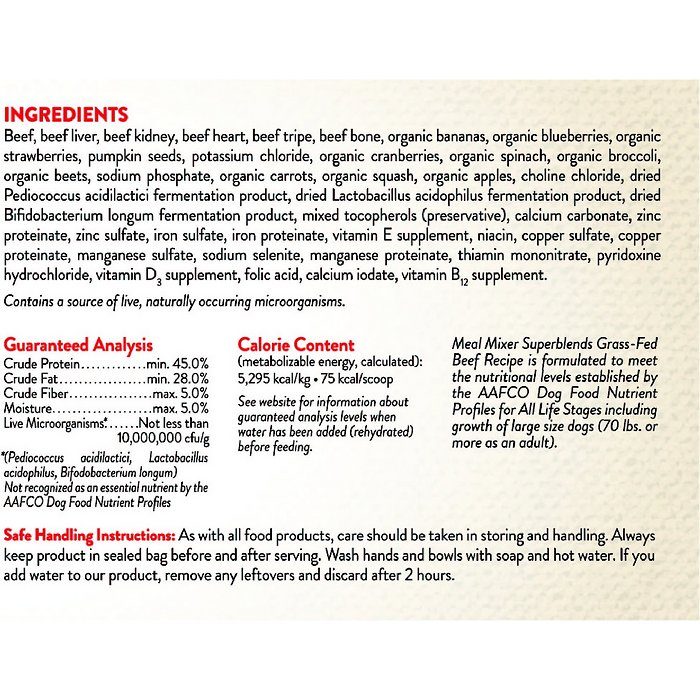 Stella & Chewy's SuperBlends Grass-Fed Beef Recipe Meal Mixers Freeze-Dried Raw Dog Food - Image 3