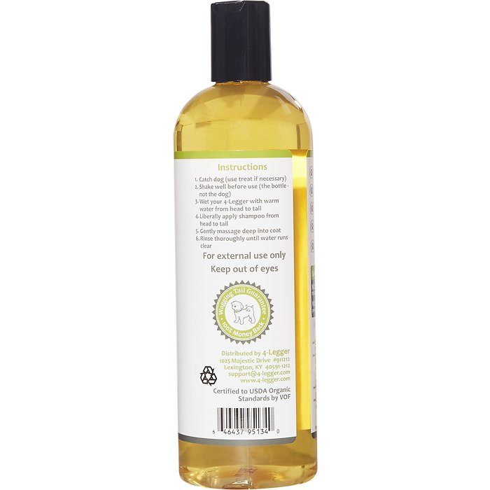 4-Legger Organic, Hypo-Allergenic, Lemongrass & Aloe Dog Shampoo, 16-oz bottle - Image 2