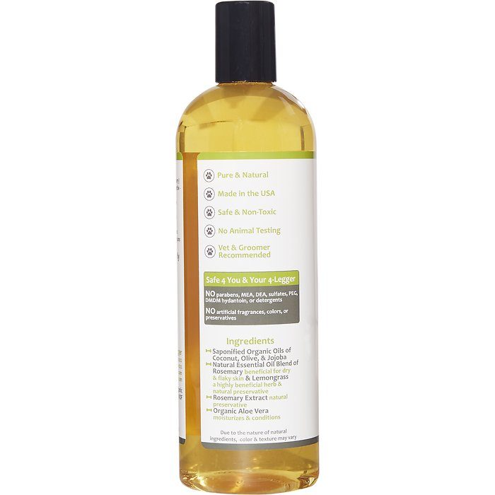 4-Legger Organic, Hypo-Allergenic, Lemongrass & Aloe Dog Shampoo, 16-oz bottle - Image 5