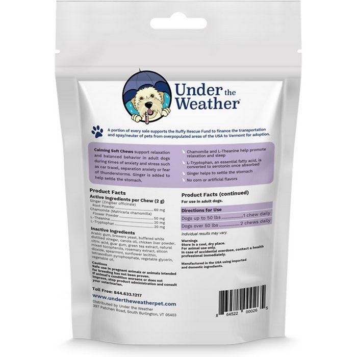 Under the Weather Calming Soft Chews Dog Supplement, 60-count - Image 2