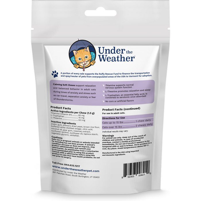 Under the Weather Calming Soft Chews Cat Supplement, 60 count - Image 2