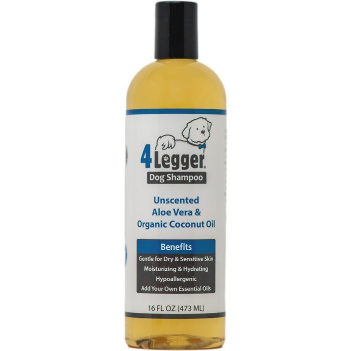 4-Legger Organic Hypo-Allergenic Unscented Aloe Dog Shampoo, 16-oz bottle - Image 1