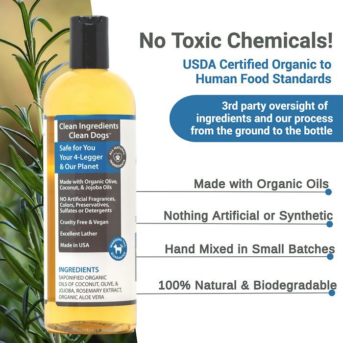 4-Legger Organic Hypo-Allergenic Unscented Aloe Dog Shampoo, 16-oz bottle - Image 4