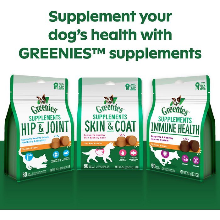 Greenies Chicken Flavored Soft Chew Skin & Coat Supplement for Dogs, 80 count, 26.5-oz bag - Image 6