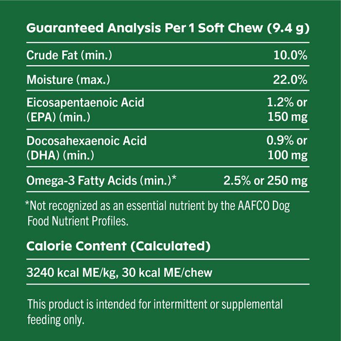 Greenies Chicken Flavored Soft Chew Skin & Coat Supplement for Dogs, 80 count, 26.5-oz bag - Image 8