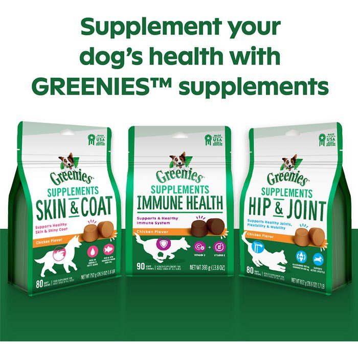 Greenies Chicken Flavored Soft Chew Immune Supplement for Dogs, 90 count, 13.9-oz bag - Image 6