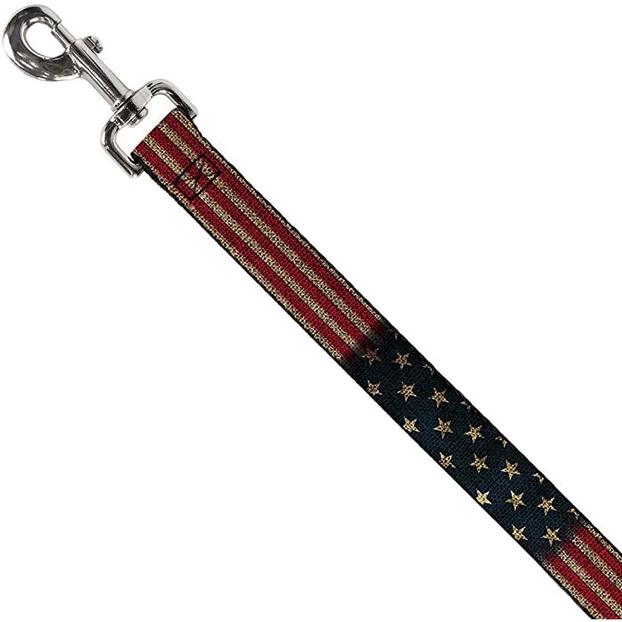 Buckle-Down Vintage US Flag Stretch Dog Leash - Image 2