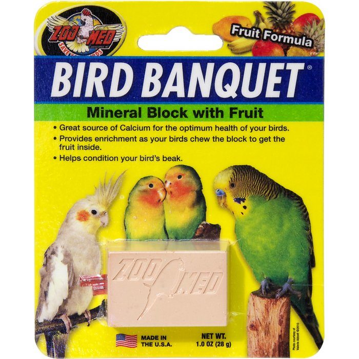 ZOO MED Bird Banquet Mineral Block with Fruit , 1-block - Image 1