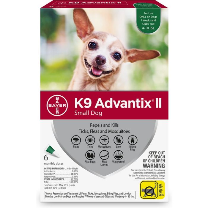 K9 Advantix II Flea & Tick Treatment for Small Dogs, 4-10 lbs - Image 1