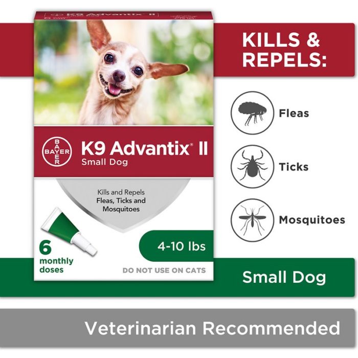 K9 Advantix II Flea & Tick Treatment for Small Dogs, 4-10 lbs - Image 2