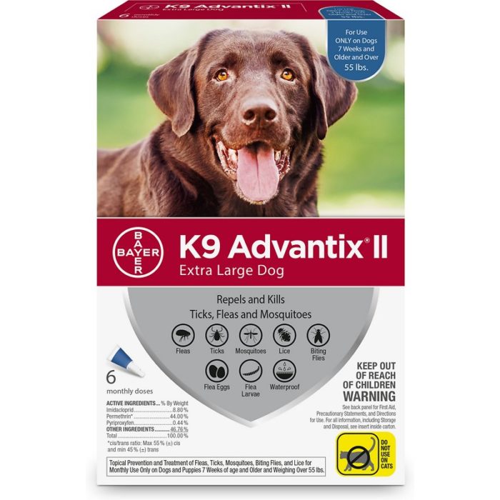 K9 Advantix II Flea & Tick Treatment for Extra Large Dogs, over 55 lbs - Image 1
