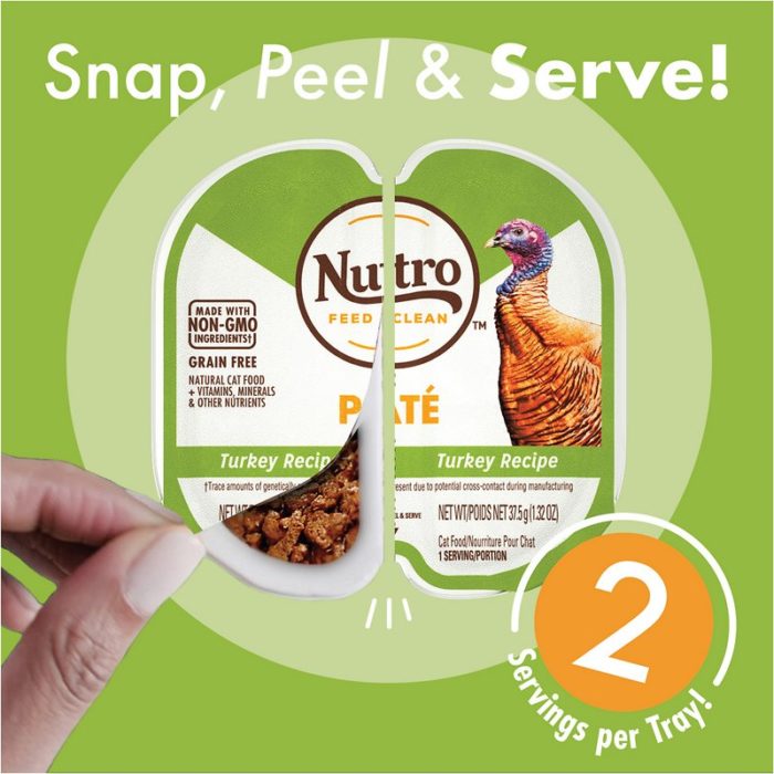Nutro Perfect Portions Pate Multi-Pack Real Turkey & Real Chicken Wet Cat Food, 1.98 lbs, Count of 12 - Image 4