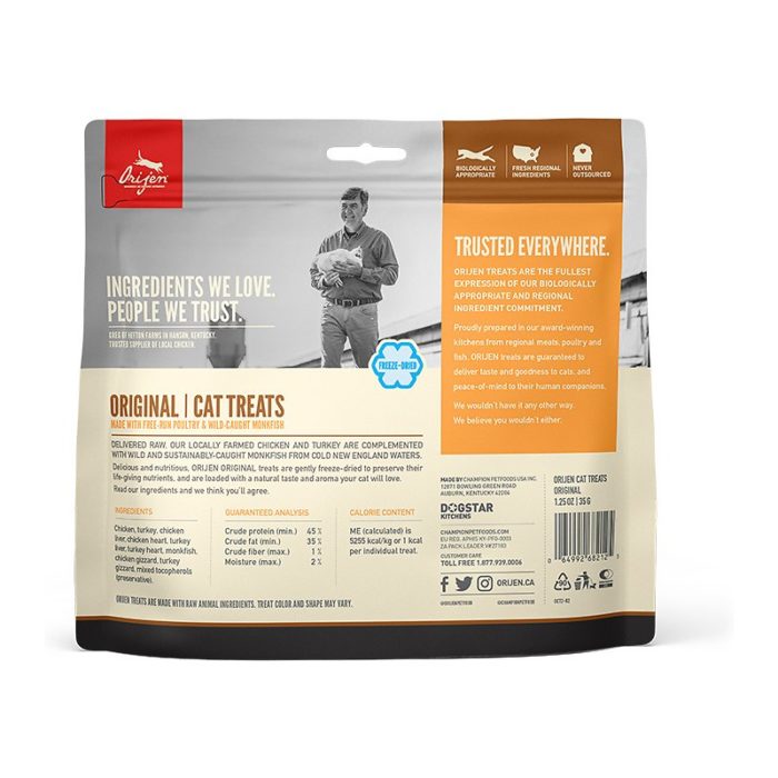 ORIJEN Original Grain-Free Freeze-Dried Cat Treats, 1.25-oz bag - Image 2