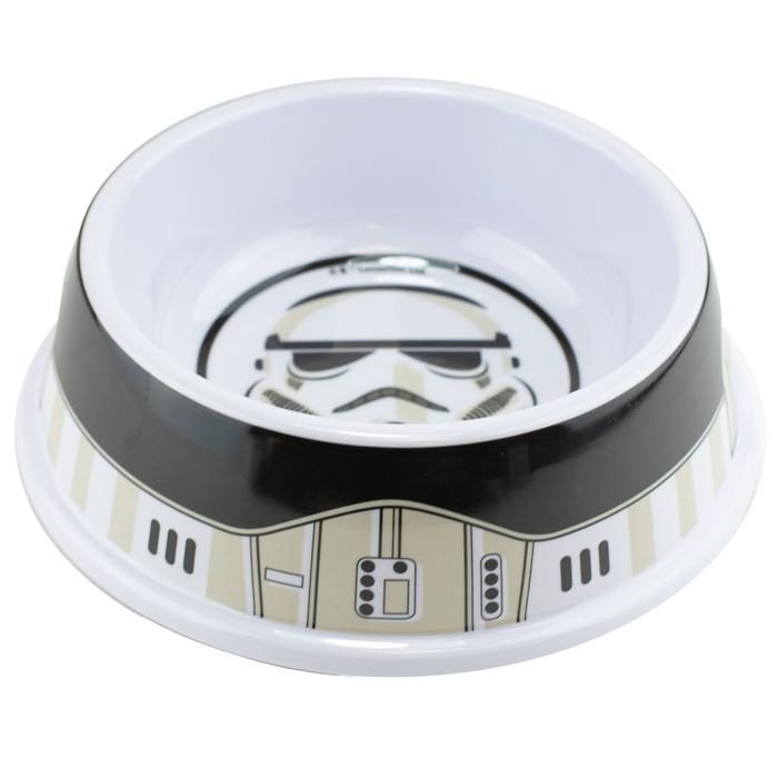 Star Wars Stormtrooper Helmet + Utility Belt Bounding Melamine Pet Bowl, 2 cups - Image 1