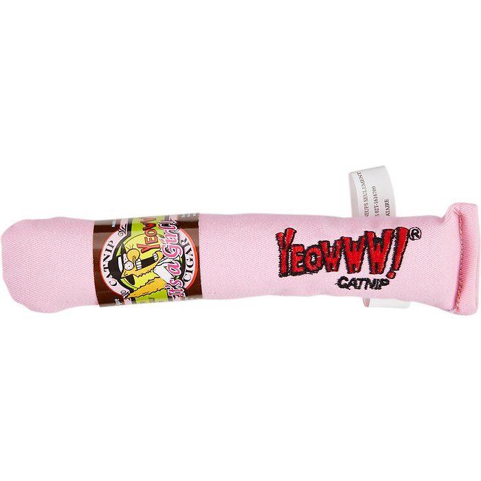 Yeowww! 24 Cigars with Birch Wood Box Catnip Cat Toy, Pink/Blue - Image 3