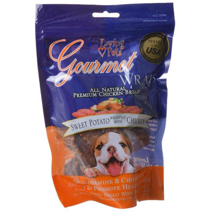 Loving Pets Gourmet Sweet Potato & Chicken Wraps Dog Treats, 8-oz - Image 1