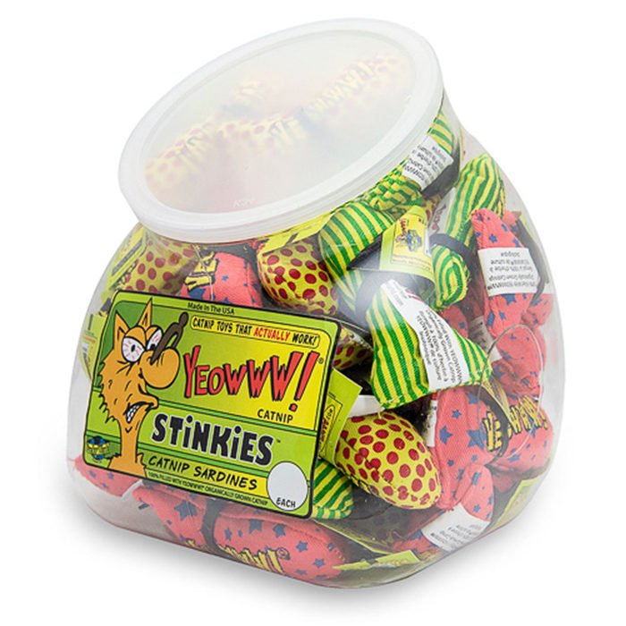 Yeowww! Fish Bowl with School of 51 Stinkies Catnip Cat Toy - Image 3