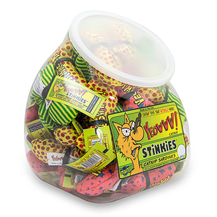 Yeowww! Fish Bowl with School of 51 Stinkies Catnip Cat Toy - Image 2
