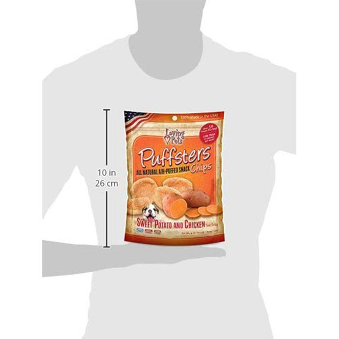 Loving Pets Puffsters Sweet Potato and Chicken Chips Dog Treats, 4-oz - Image 3