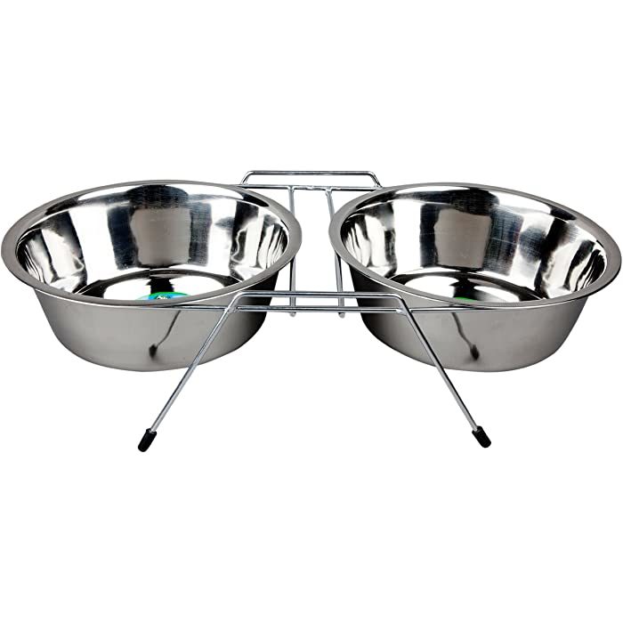 Advance Pet Products Short Double Diner Feeding Bowls for Dogs - Image 1