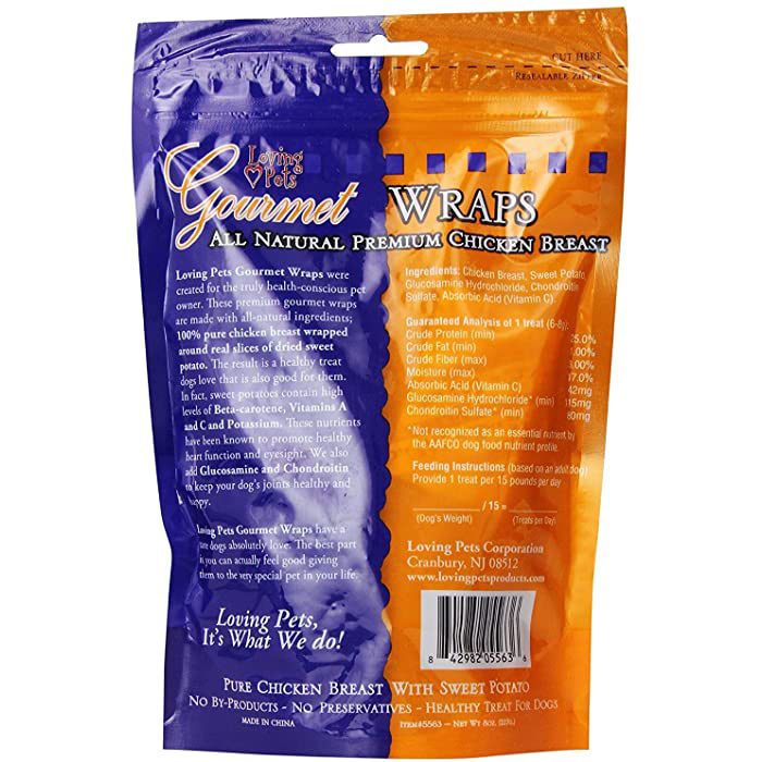Loving Pets Gourmet Sweet Potato & Chicken Wraps Dog Treats, 8-oz - Image 2