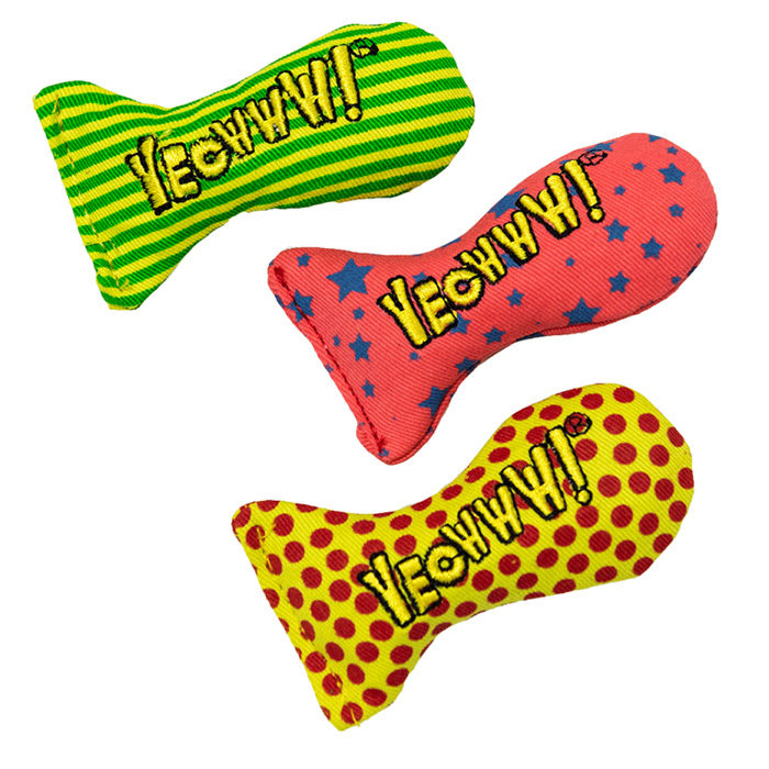 Yeowww! Fish Bowl with School of 51 Stinkies Catnip Cat Toy - Image 4