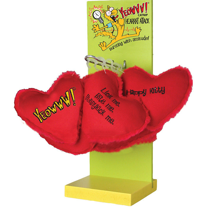 Yeowww! 12 Hearrrt Attacks with Display Stand Catnip Cat Toy - Image 1