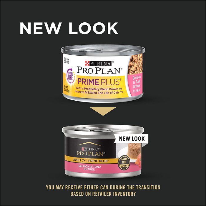 Purina Pro Plan Prime Plus Adult 7+ Salmon & Tuna Entree Classic Wet Cat Food, 3 oz, Case of 24 - Image 2