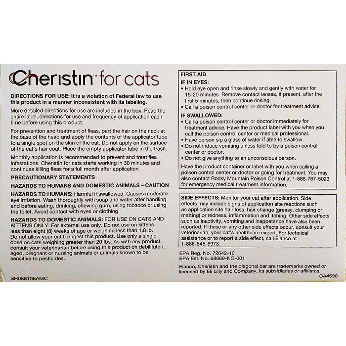 Cheristin Topical Flea Treatment for Cats, 6 Doses - Image 2
