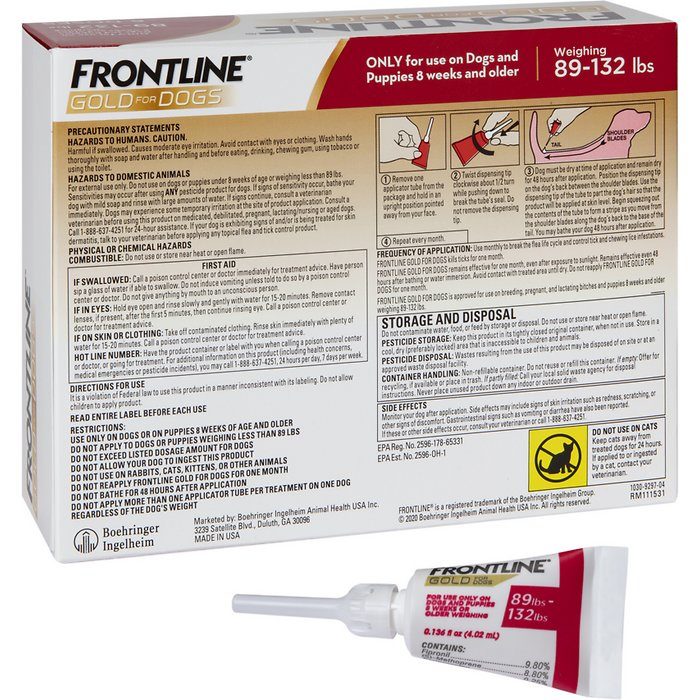 Frontline Gold Flea & Tick Treatment for Extra Large Dogs, 89-132 lbs - Image 2