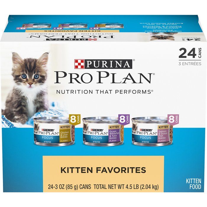 Purina Pro Plan Focus Kitten Favorites Variety Pack Wet Cat Food, 3 oz, Case of 24 - Image 1