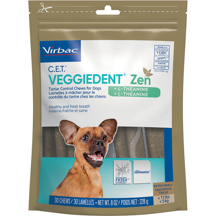 Virbac C.E.T VeggieDent Zen Tartar Control Dog Chews, 30 count - Image 2