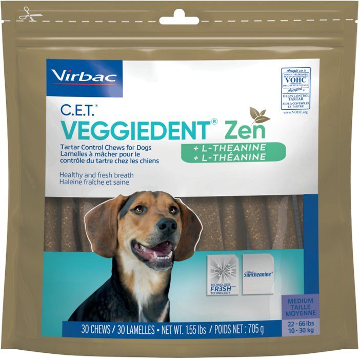 Virbac C.E.T VeggieDent Zen Tartar Control Dog Chews, 30 count - Image 3