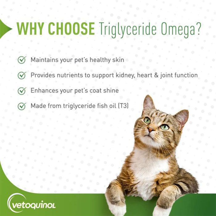 Vetoquinol Triglyceride OMEGA Omega-3 Fatty Acid Supplement for Dogs & Cats - Image 3