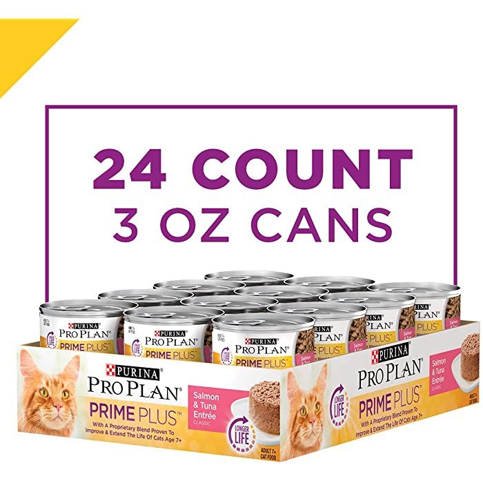 Purina Pro Plan Prime Plus Adult 7+ Salmon & Tuna Entree Classic Wet Cat Food, 3 oz, Case of 24 - Image 3