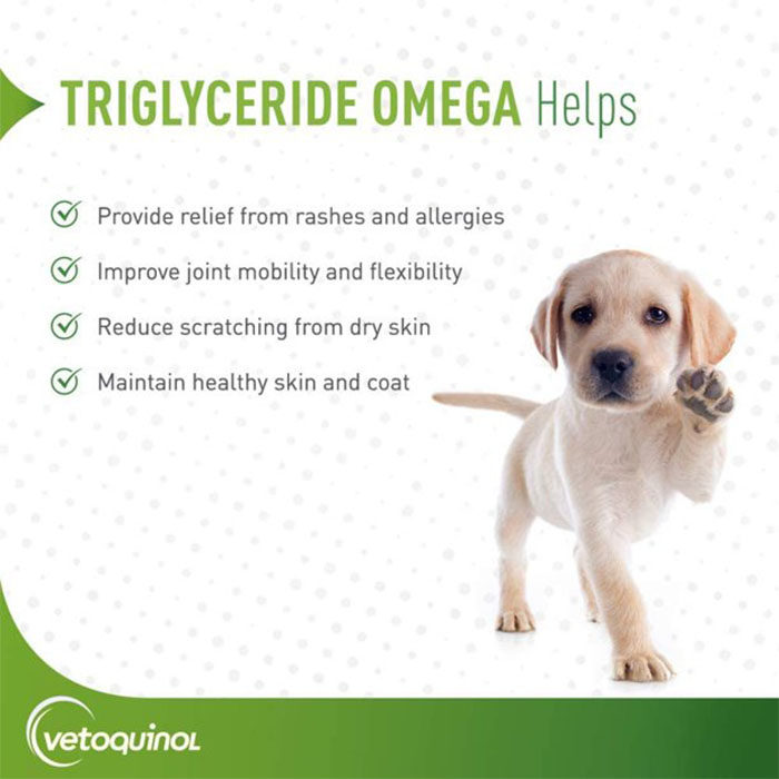 Vetoquinol Triglyceride OMEGA Omega-3 Fatty Acid Supplement for Dogs & Cats - Image 2