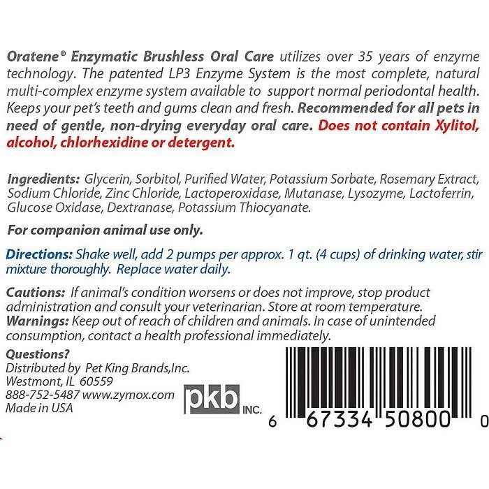 Zymox Oratene Drinking Water Additive for Dogs & Cats, 8-oz - Image 6