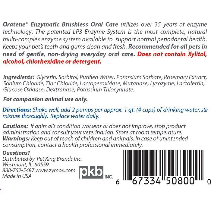 Zymox Oratene Drinking Water Additive for Dogs & Cats, 8-oz - Image 7