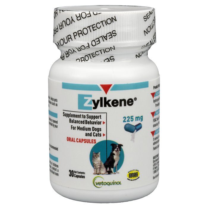Vetoquinol Zylkene for Medium Dogs & Cats 225mg, 30 Capsules - Image 1
