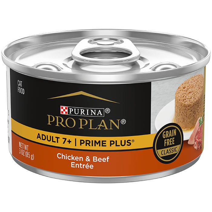 Purina Pro Plan Prime Plus Adult 7+ Chicken & Beef Entree Classic Wet Cat Food, 3 oz, Case of 24 - Image 1
