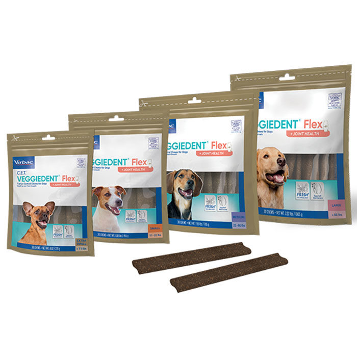 Virbac C.E.T VeggieDent Flex Tartar Control Dog Chews, 30 count - Image 1
