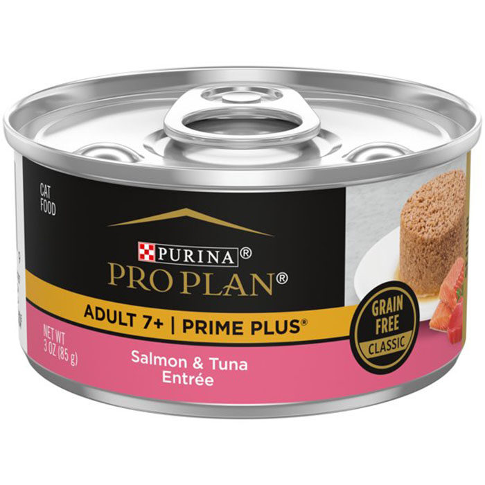 Purina Pro Plan Prime Plus Adult 7+ Salmon & Tuna Entree Classic Wet Cat Food, 3 oz, Case of 24 - Image 1