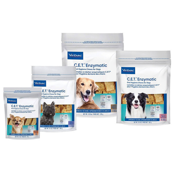 Virbac C.E.T. Enzymatic Oral Hygiene Dental Dog Chews, 30 count - Image 1