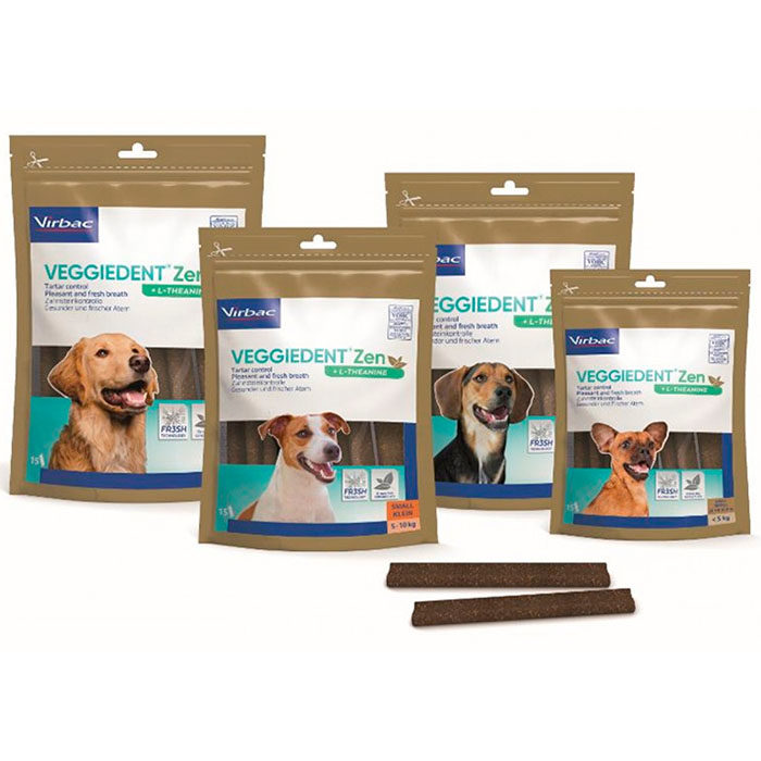 Virbac C.E.T VeggieDent Zen Tartar Control Dog Chews, 30 count - Image 1
