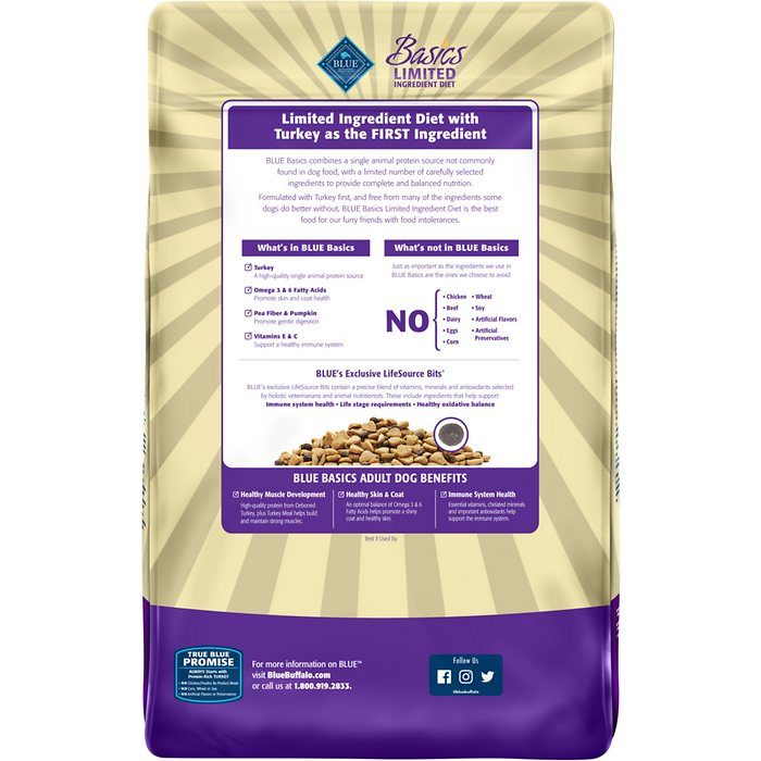 Blue Buffalo Basics Turkey & Potato Recipe Adult Dry Dog Food - Image 2