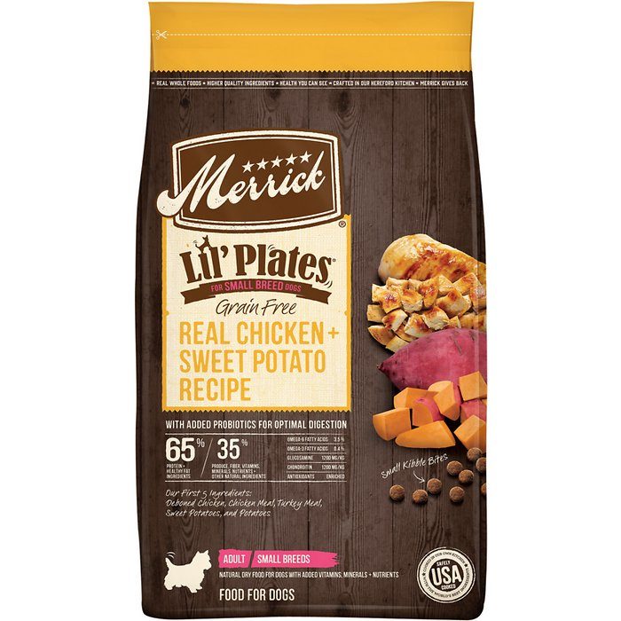 Merrick Lil' Plates Grain Free Real Chicken + Sweet Potato Recipe Small Breed Adult Dry Dog Food - Image 1