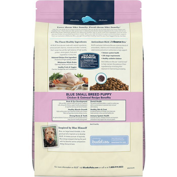 Blue Buffalo Life Protection Formula Chicken & Oatmeal Recipe Small Breed Puppy Dry Dog Food - Image 2